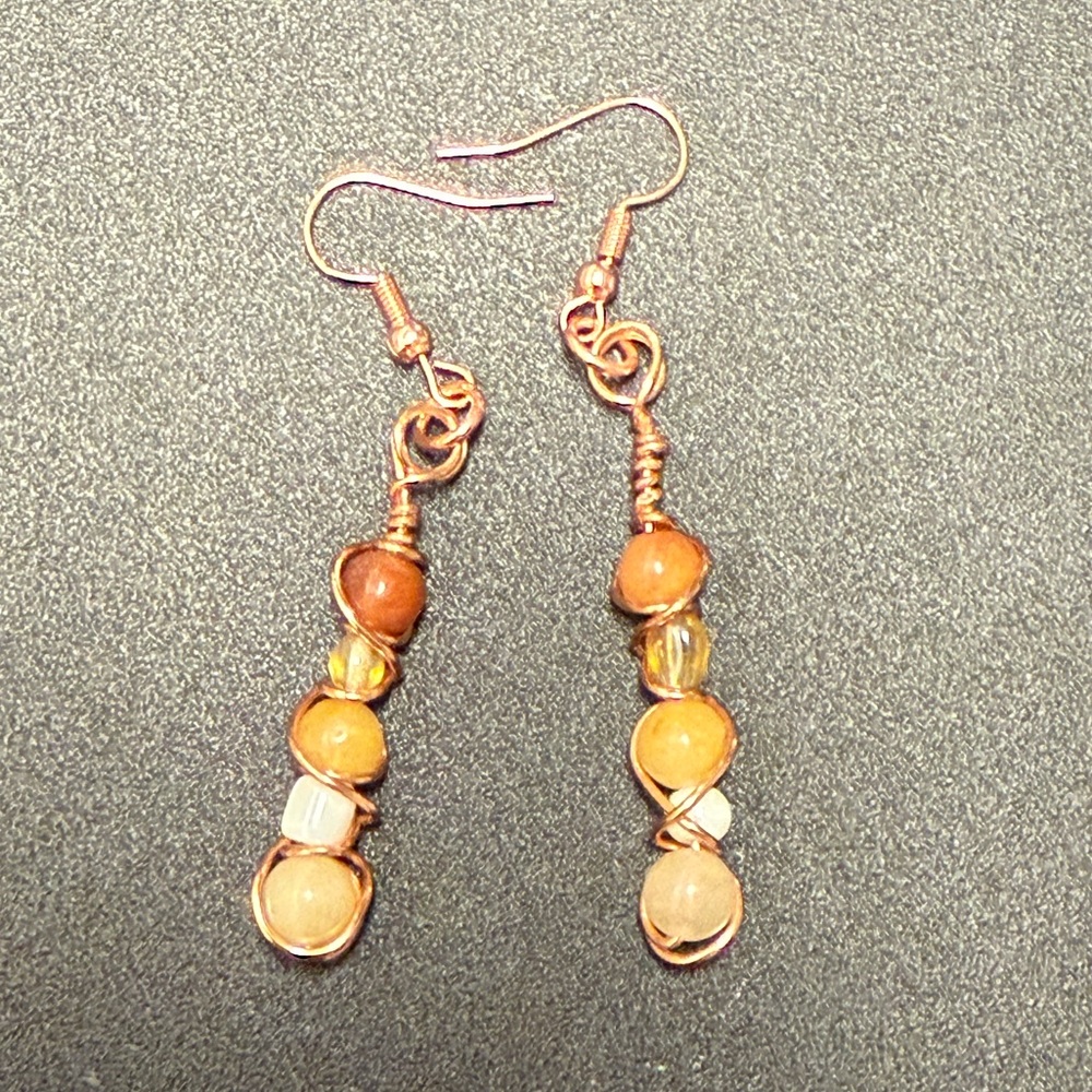 Copper wire earrings